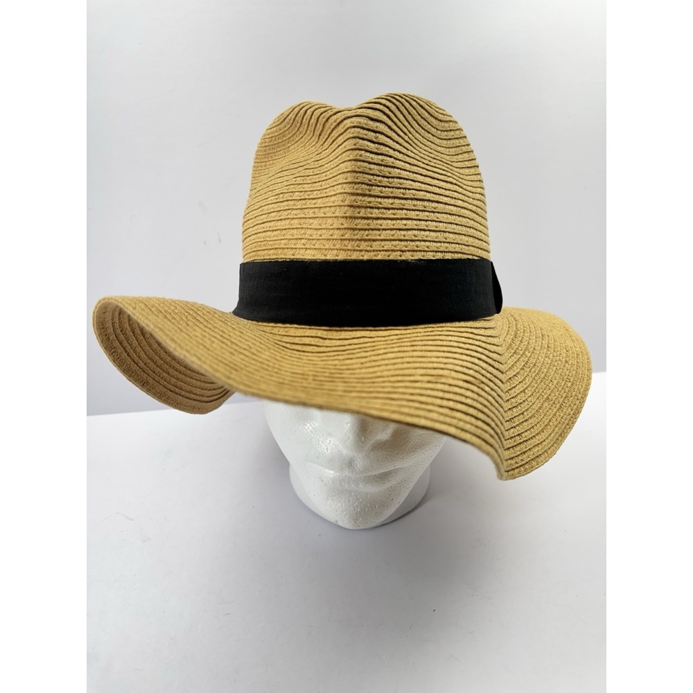 PUGS Straw Fedora Paper Straw hat  Unisex Light Brown One Size RN101281